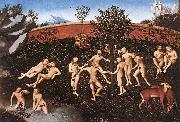 CRANACH, Lucas the Elder The Golden Age  thtre painting